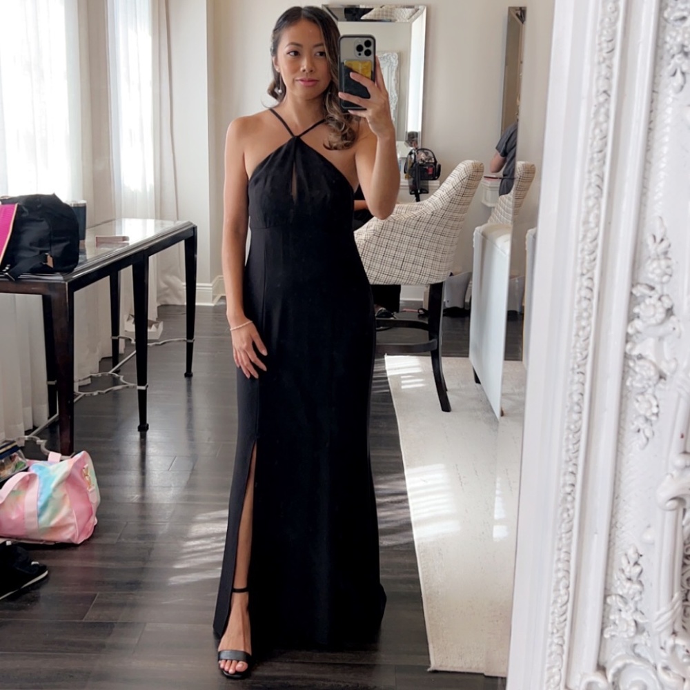 Amsale Black Bridesmaid Gown